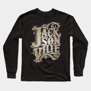 Jacksonville Florida Vintage Handlettering Long Sleeve T-Shirt